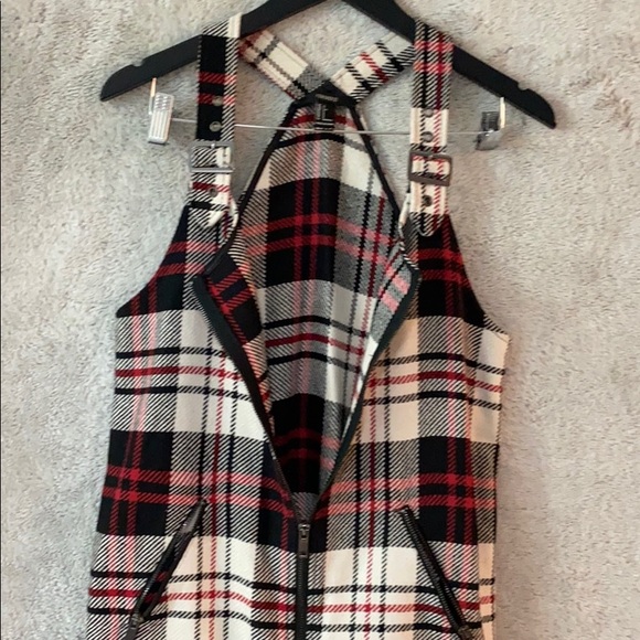 Plaid Forever 21 Overall Dress - Picture 4 of 5